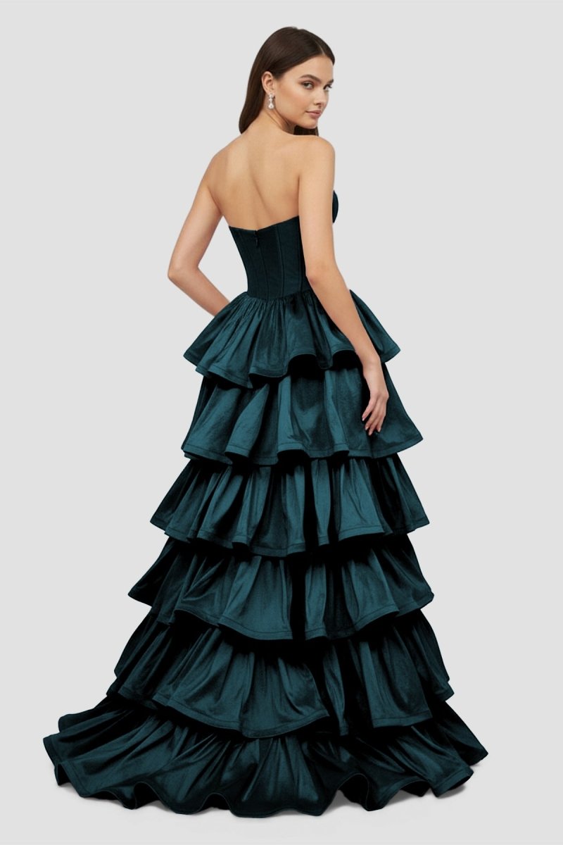 Sweetheart Fuchsia Ruffles A-line Prom Dresses