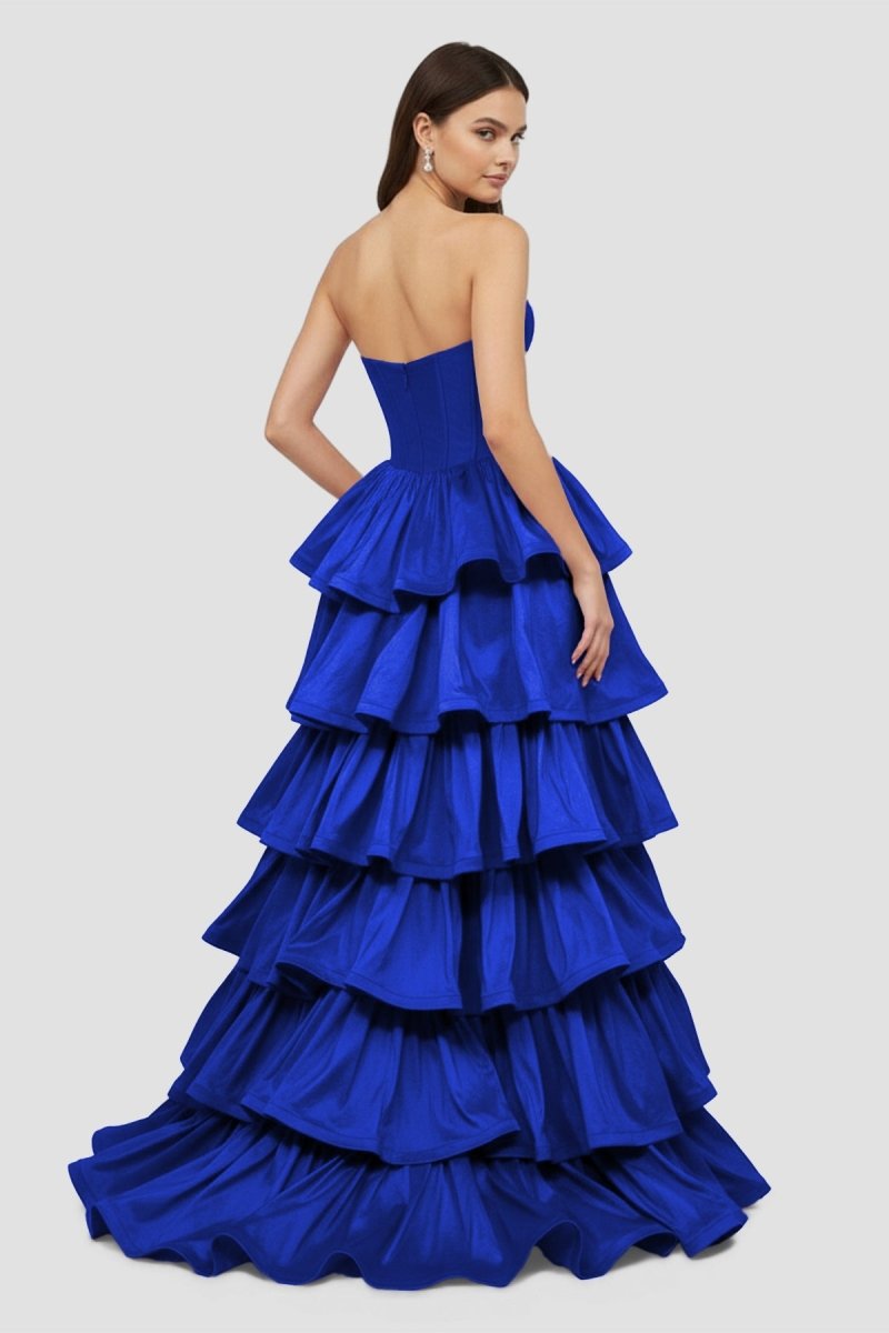 Sweetheart Fuchsia Ruffles A-line Prom Dresses