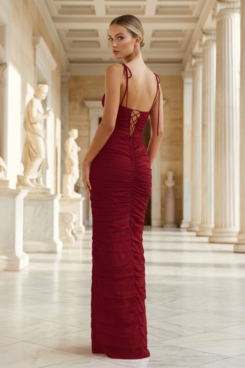 Mermaid Spaghetti Straps Floor Length Sleeveless Pink Prom Dress