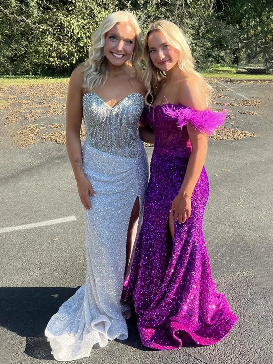 Sweetheart Sequins Mermaid Prom Dress With Beading