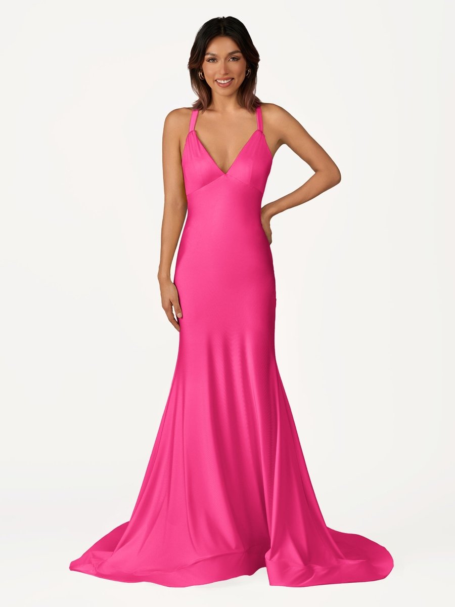 Yellow Mermaid Halter Satin Prom Dresses With Tail Evening Dress