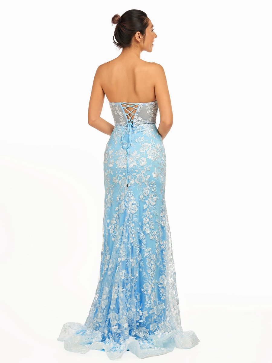 Mermaid Sweetheart Lace Prom Dress with Detachable Sleeves
